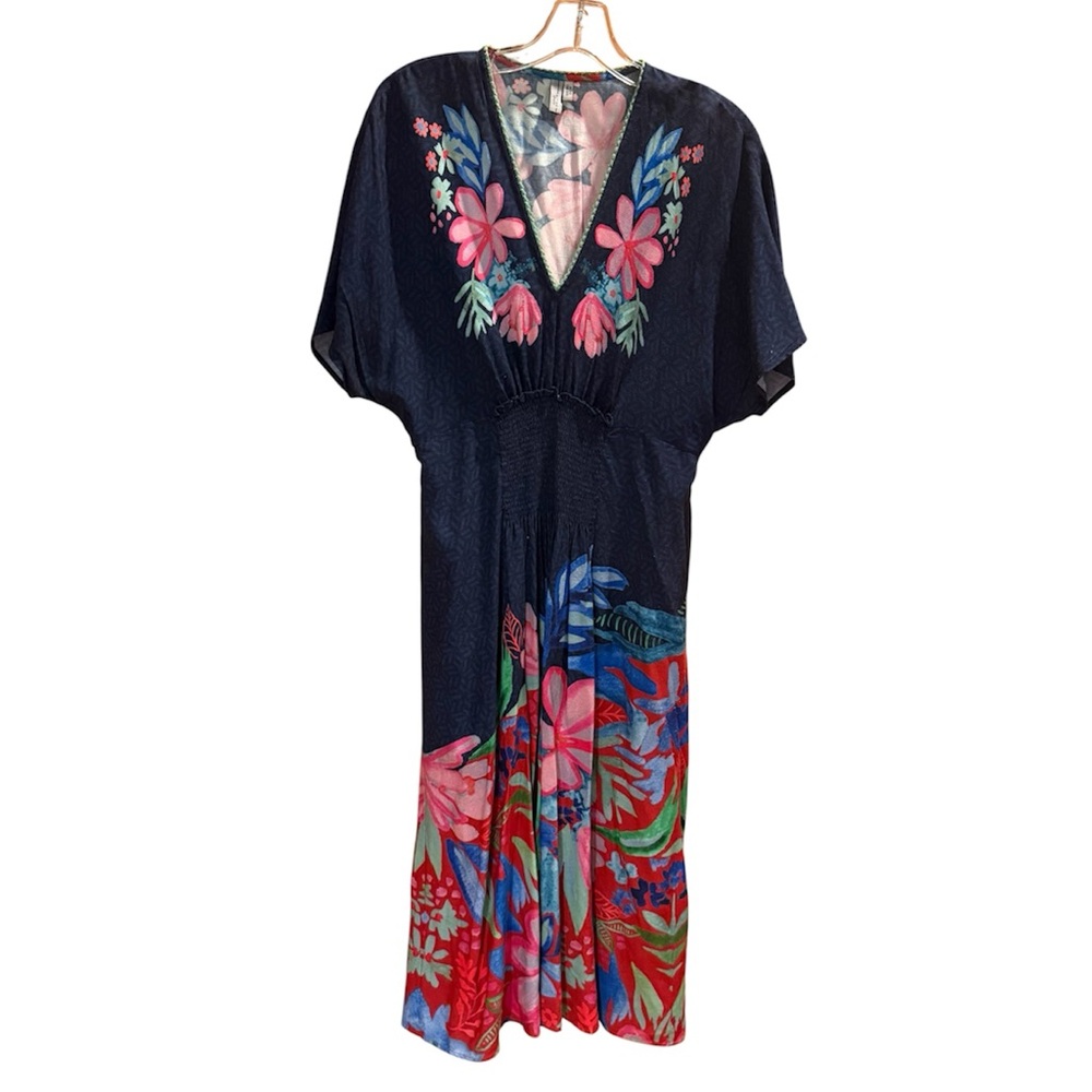 Anthropologie blank London Floral Tatiana Dress Smocked Boho Petite One Size